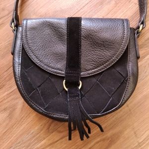 INC international concepts black leather crossbody bag